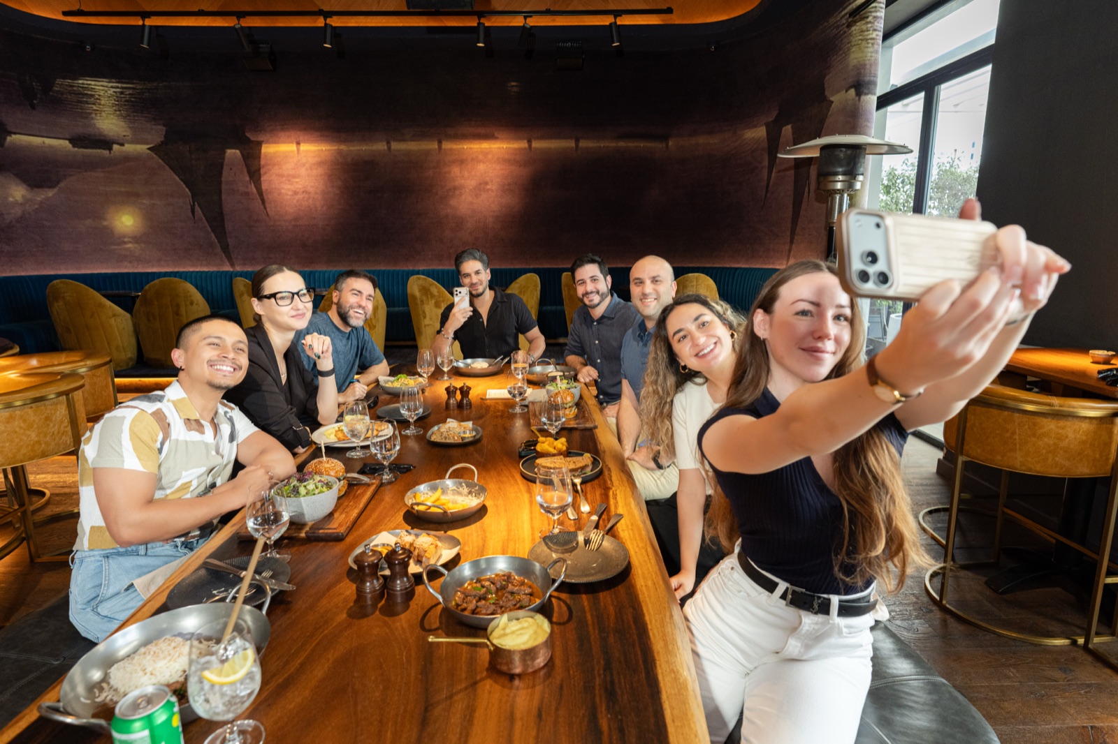 The YallaPlay team celebrating together over lunch